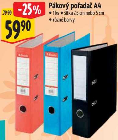 Pákový pořadač A4 