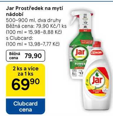 Jar Prostředek na mytí nádobí, 500-900 ml, dva druhy  