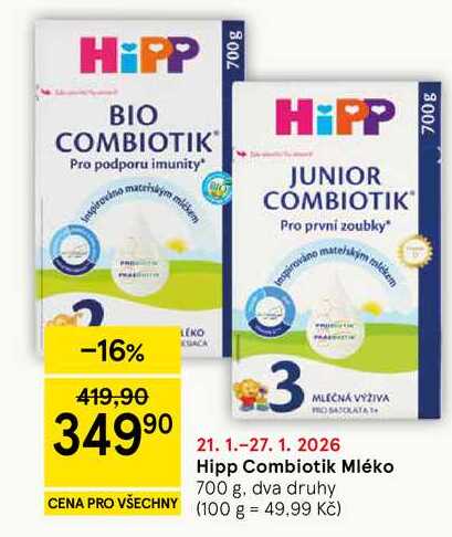 Hipp Combiotik Mléko, 700 g, dva druhy  