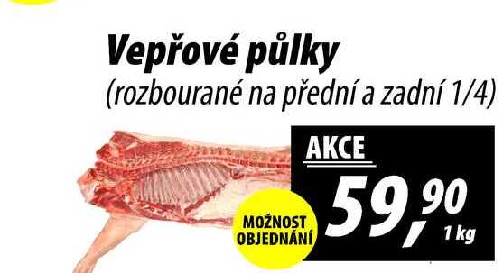 Vepřové půlky (rozbourané na přední a zadní 1/4), 1 kg