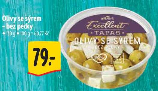 Olivy se sýrem - bez pecky, 130 g