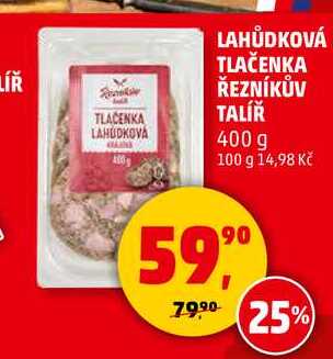 LAHŮDKOVÁ TLAČENKA ŘEZNÍKŮV TALÍŘ, 400 g