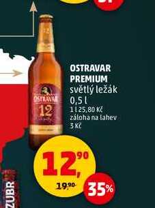 OSTRAVAR PREMIUM světlý ležák, 0,5 l