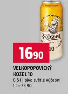 VELKOPOPOVICKÝ KOZEL 10 0,5l pivo světlé výčepní 