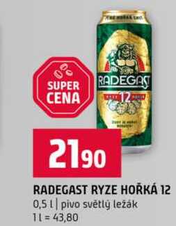 RADEGAST RYZE HOŘKÁ 12 0,5l pivo světlý ležák