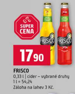 FRISCO 0,33l cider vybrané druhy