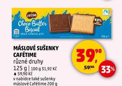 MÁSLOVÉ SUŠENKY CAFÉTIME, 125 g 
