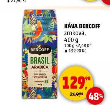 KÁVA BERCOFF zrnková, 400 g