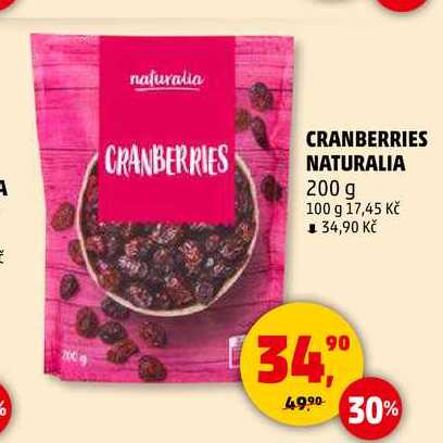 CRANBERRIES NATURALIA, 200 g