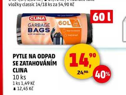 PYTLE NA ODPAD SE ZATAHOVÁNÍM CLINA, 10 ks 