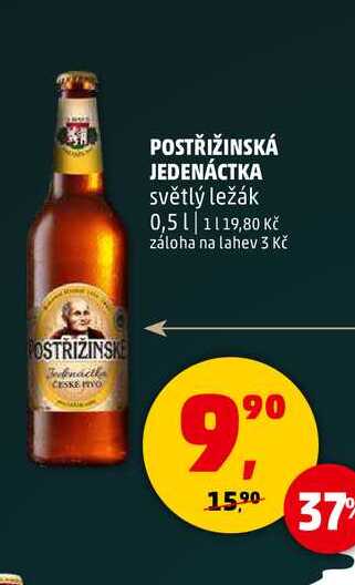 POSTŘIŽINSKÁ JEDENÁCTKA světlý ležák, 0,5 l