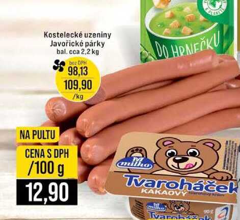 Kostelecké uzeniny Javořické párky bal. cca 2,2 kg 100g