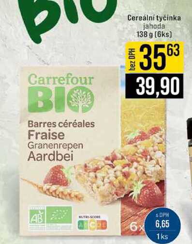 Cereální tyčinka jahoda 138 g 6ks