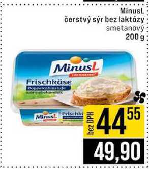 MinusL čerstvý sýr bez laktózy smetanový 200 g