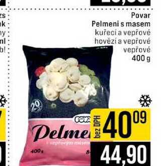 Povar Pelmeni s masem kuřecí a vepřové hovězí a vepřové vepřové 400 g