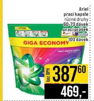 Ariel prací kapsle různé druhy 60-70 dávek