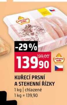KUŘECÍ PRSNÍ A STEHENNÍ ŘÍZKY 1 kg chlazené
