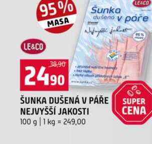 ŠUNKA DUŠENÁ V PÁŘE SUPER NEJVYŠŠÍ JAKOSTI 100 g