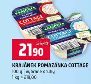 KRAJÁNEK POMAZÁNKA COTTAGE 100 g vybrané druhy 