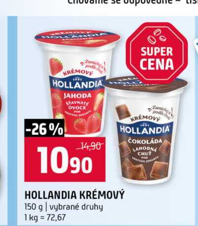 HOLLANDIA KRÉMOVÝ 150 g vybrané druhy