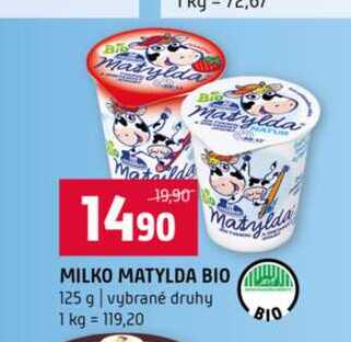 MILKO MATYLDA BIO 125 g vybrané druhy