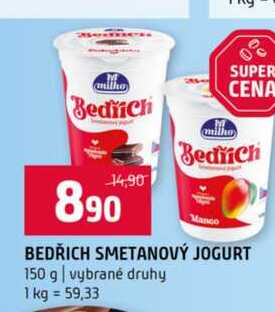 BEDŘICH SMETANOVÝ JOGURT 150 g vybrané druhy