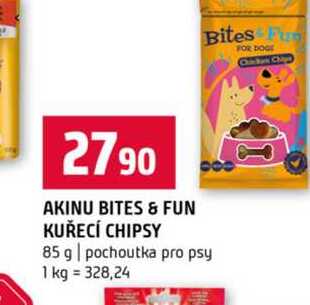 AKINU BITES & FUN KUŘECÍ CHIPSY 85 g pochoutka pro psy 