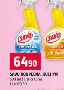 SAVO KOUPELNA, KUCHYŇ 500 ml čisticí sprej 