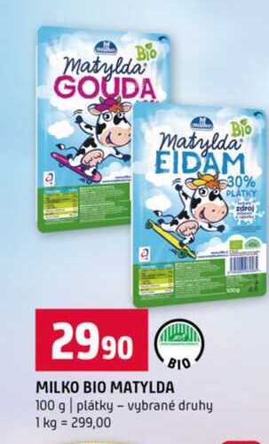 MILKO BIO MATYLDA 100 g plátky vybrané druhy