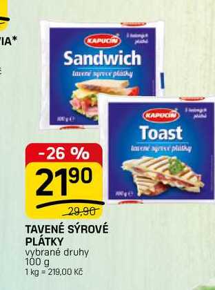 TAVENÉ SÝROVÉ PLÁTKY vybrané druhy 100 g