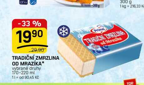 TRADIČNÍ ZMRZLINA OD MRAZÍKA 170-220ml