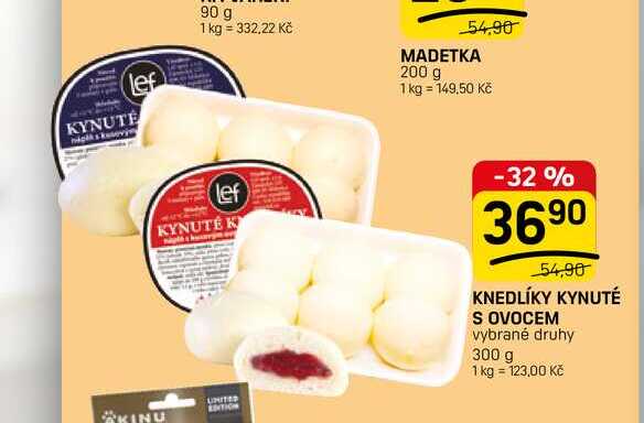 KNEDLÍKY KYNUTÉ S OVOCEM vybrané druhy 300 g