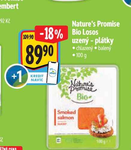 Nature's Promise Bio Losos uzený - plátky 100 g