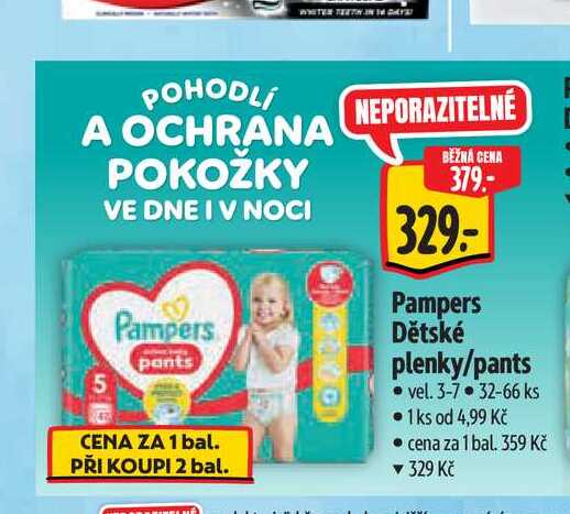  Pampers Dětské plenky/pants  vel. 3-7 32-66 ks 