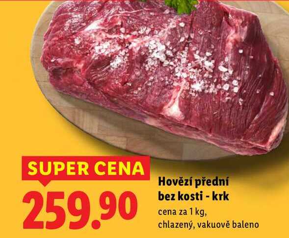 Hovězí přední bez kosti - krk, cena za 1 kg
