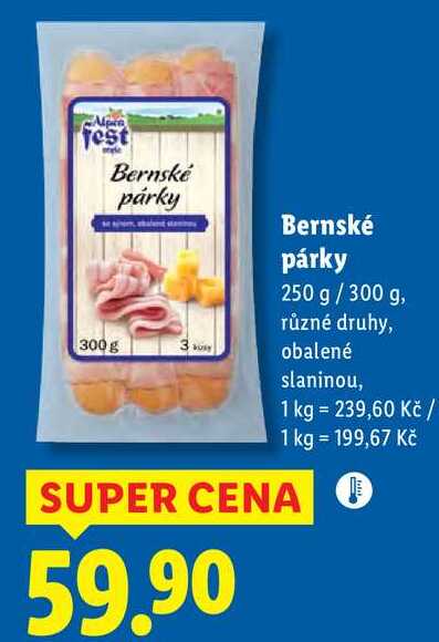 Bernské párky, 250 g/300 g