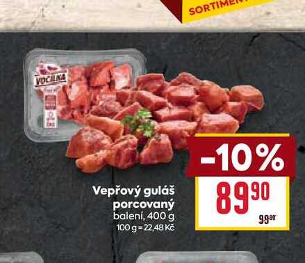 Vepřový guláš porcovaný balení, 400 g