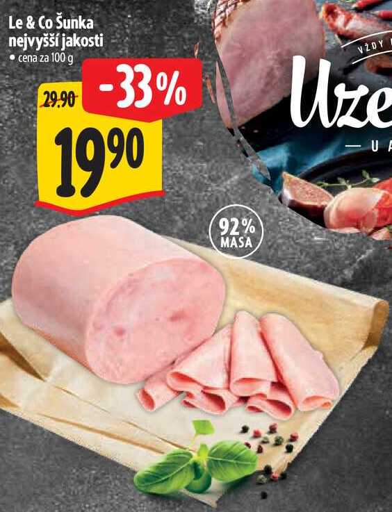 Le & Co Šunka nejvyšší jakosti, cena za 100 g