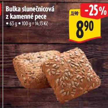 Bulka slunečnicová z kamenné pece, 63 g