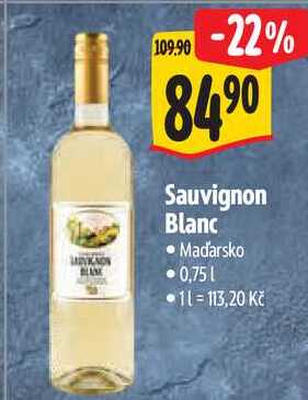 Sauvignon Blanc, 0,75 l