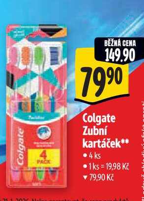 Colgate Zubní kartáček, 4 ks