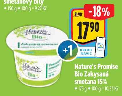 Nature's Promise Bio Zakysaná smetana 15%, 175 g