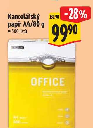 Kancelářský papír A4/80 g, 500 listů