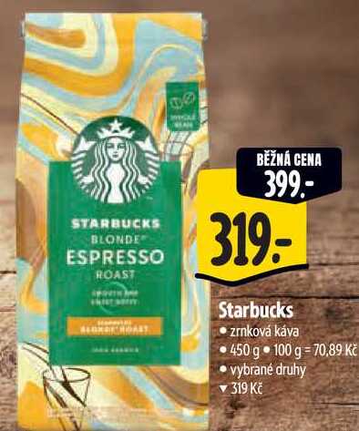 Starbucks zrnková káva, 450 g 