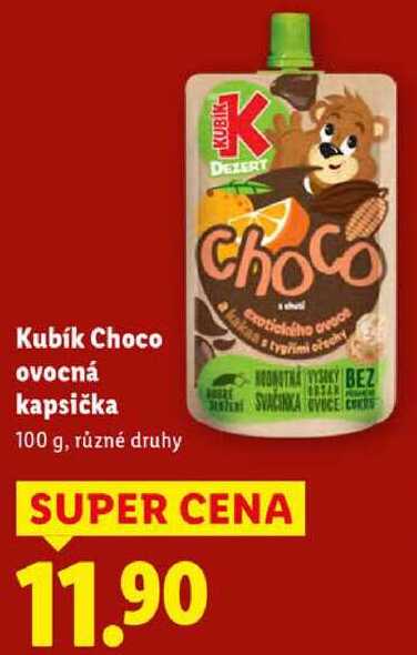 Kubík Choco ovocná kapsička, 100 g