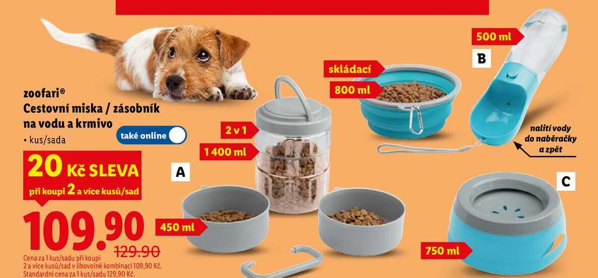 zoofari Cestovní miska/zásobník na vodu a krmivo 