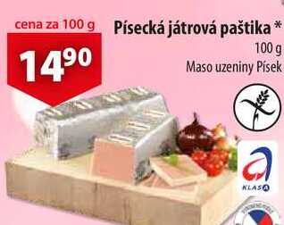 Písecká játrová paštika, 100 g 