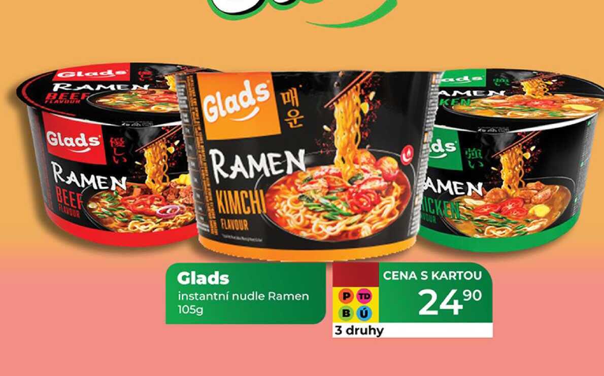 Glads instantní nudle Ramen 105g  