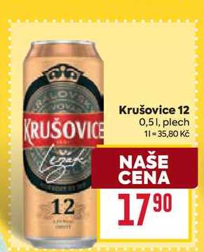 Krušovice 12 0,51, plech