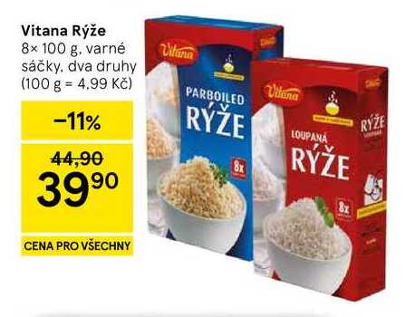 Vitana Rýže, 8× 100 g, varné sáčky, dva druhy